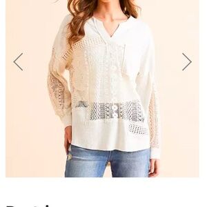 Women's Cream Crochet Top